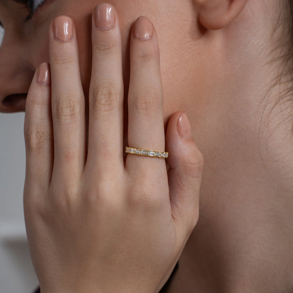 Emerald Cut Eternity Band