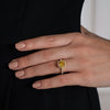 Yellow Cushion Halo Pave Ring