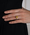 Yellow Cushion Halo Ring