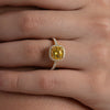 Yellow Cushion Halo Pave Ring