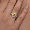 Yellow Heart Double Halo Ring
