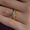Round Solitaire & Curved Band Stack