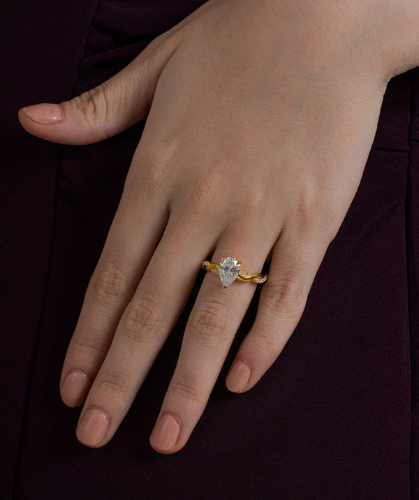 Twisted Pear Statement Ring