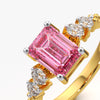 Pink Emerald Cut Accent Ring