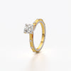 Modern Floral Accent Solitaire Ring