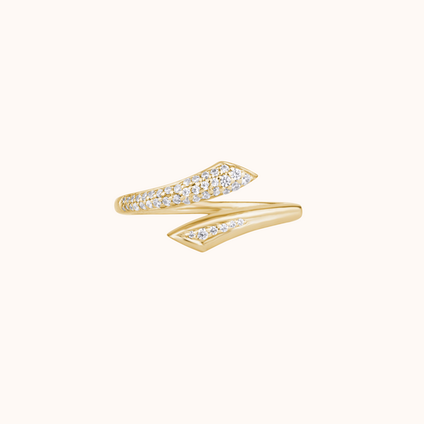 Sparkling Asymmetric Bypass Ring