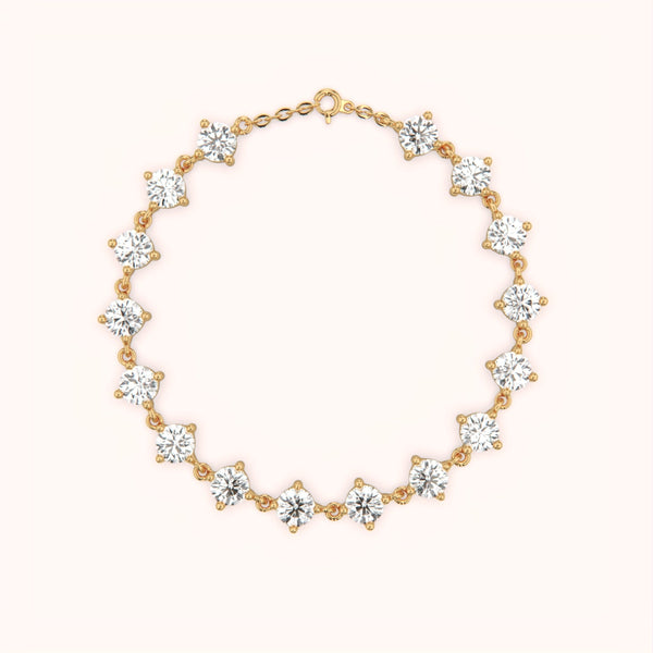 Linked Round Crystal Tennis Bracelet