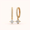 Princess Cut Drop Huggie Earrings
