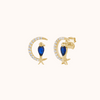 Blue Bird Crescent Studs