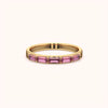 Baguette Pink Half Eternity Ring