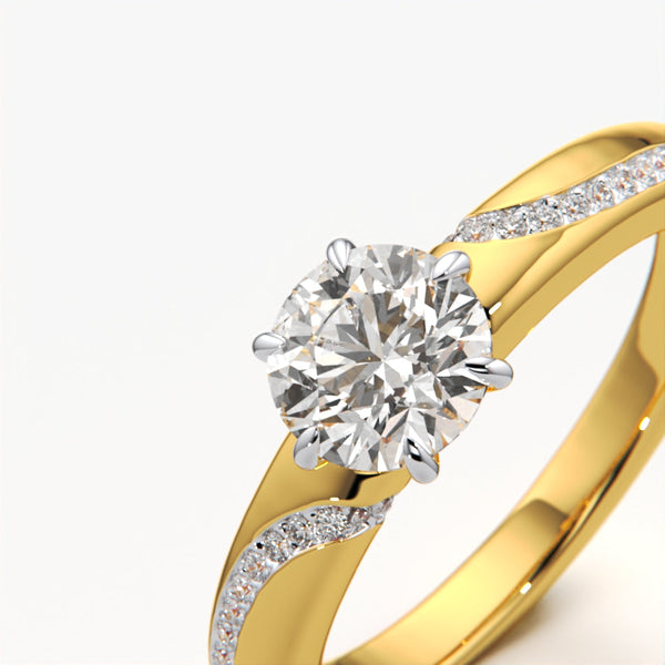 Solitaire Wave Ring