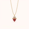 Crowned Red Heart Necklace