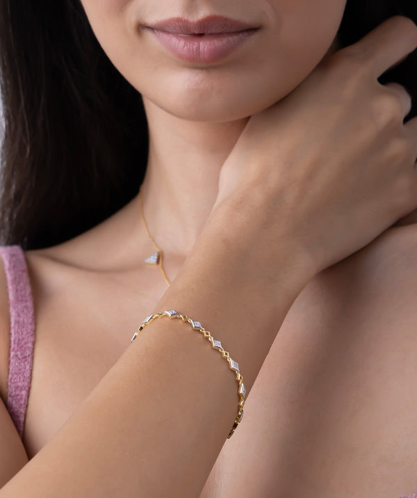 Geometric Diamond Station Bracelet