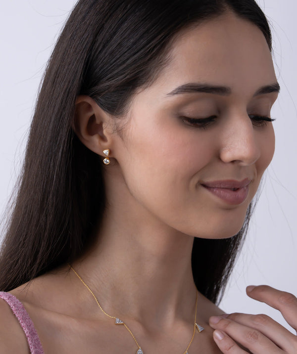 Round & Triangle Bezel Studs