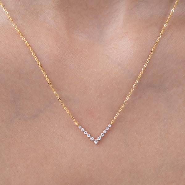 Crystal V-Curve Necklace
