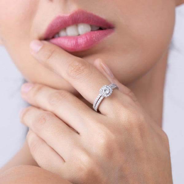 Round Halo Stack Ring