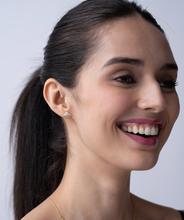 Geometric Caged Pave Studs