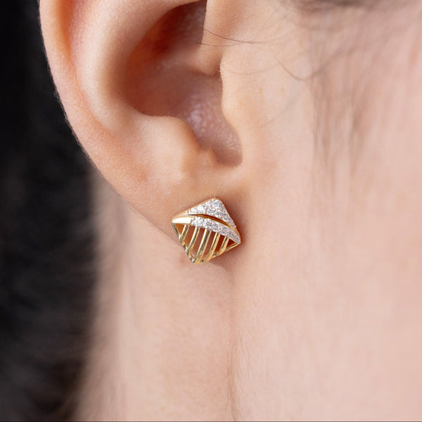 Geometric Caged Pave Studs