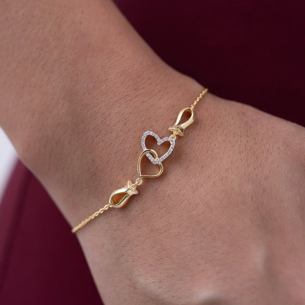 Interlocking Heart Tulip Bracelet