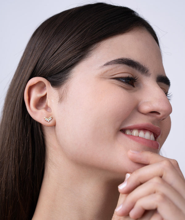 Dainty Cluster Chevron Studs