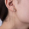 Delicate Leaf Chain Drop Earrings