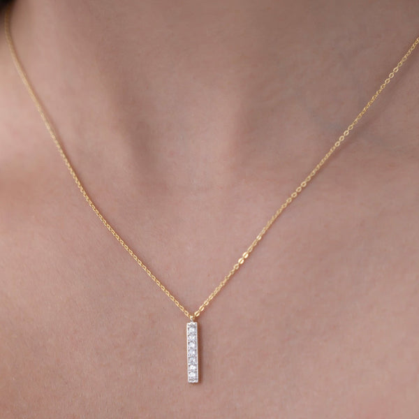 Sleek Pave Bar Pendant