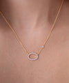 Sparkling Horizontal Oval Necklace