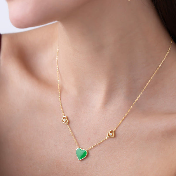 Trio Heart Color Pop Necklace