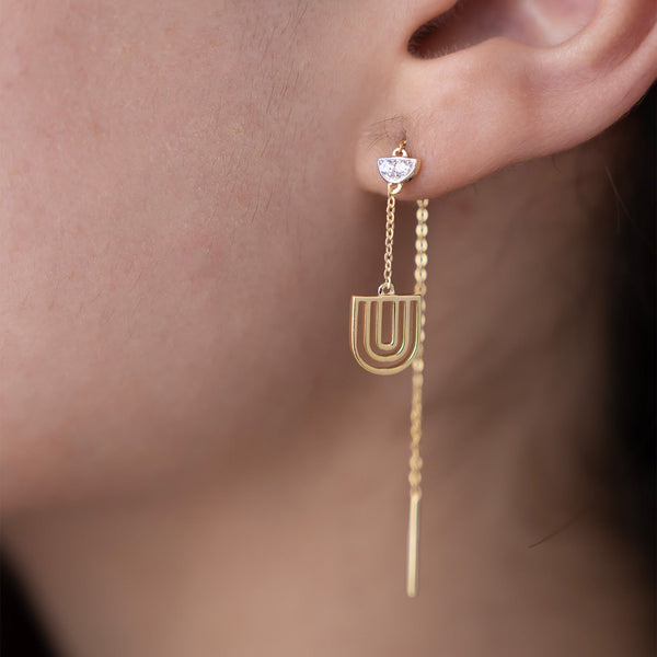 Geometric Arch Threader Earrings
