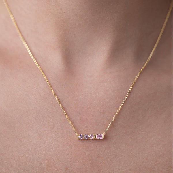Pink Multi-Shape Bar Necklace
