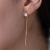 Crystal Teardrop Threader Earrings