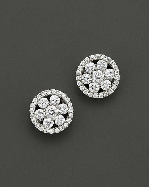 Halo Miracle Plate diamond earrings