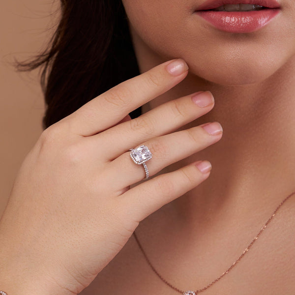 Radiant Halo Pave Ring