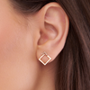 Open Square Chevron Studs