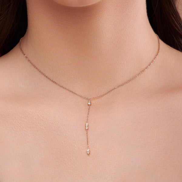 Linear Crystal Drop Necklace