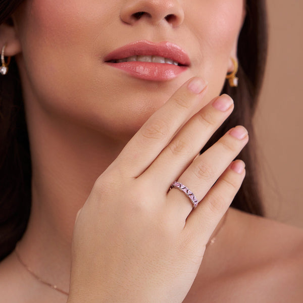 Pink Triangle Geometric Ring