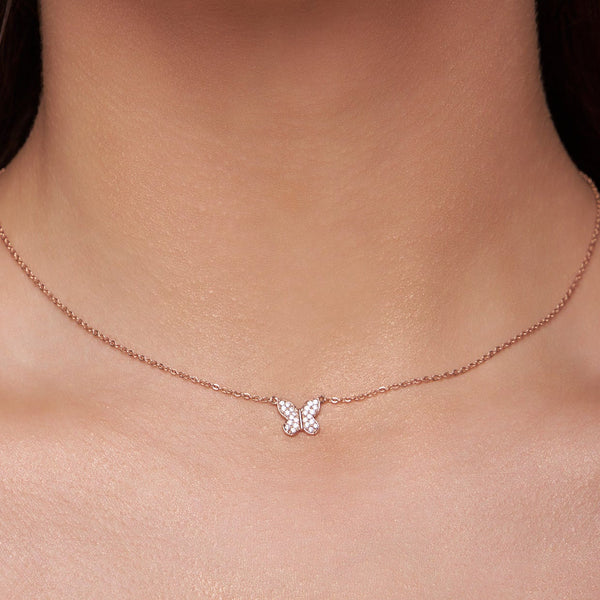 Pave Butterfly Necklace