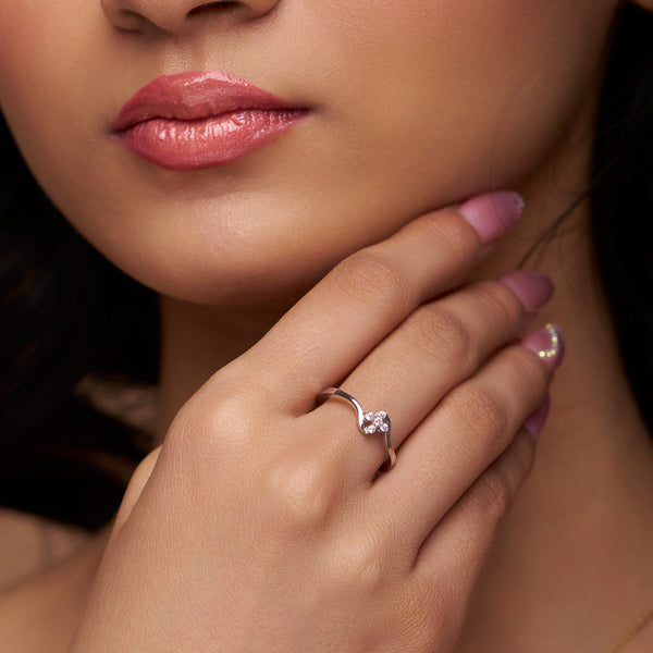 Wave Floral Cluster Ring