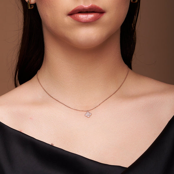 Pave Clover Necklace