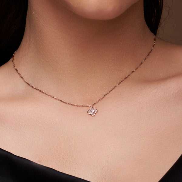 Pave Clover Necklace
