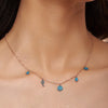 Blue Multi-Charm Station Necklace