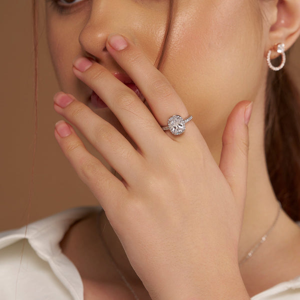 Cushion Halo Pave Ring