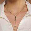 Emerald Green Y-Drop Necklace