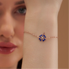 Blue Enamel Clover Bracelet