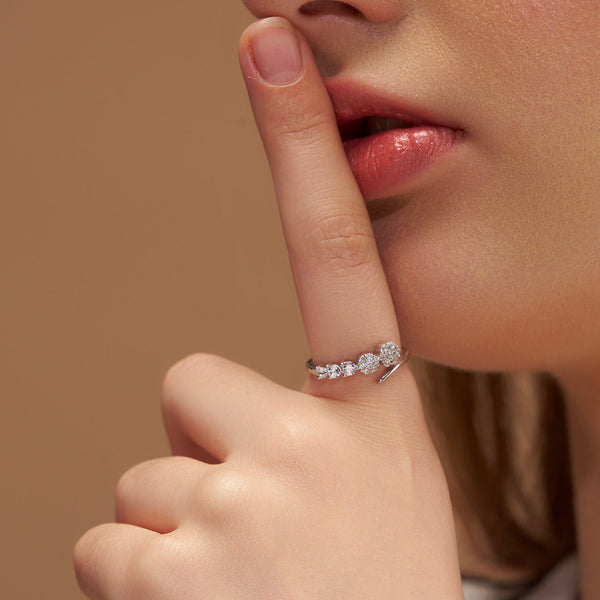 Sparkling Cluster Open Ring