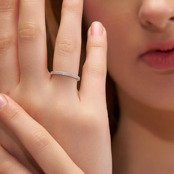 Double Pave Eternity Band