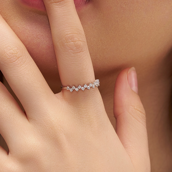 Pave Zig Zag Stacking Ring