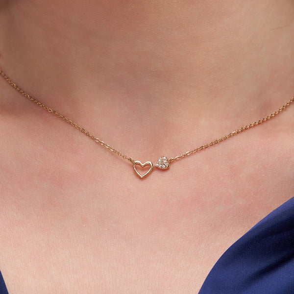 Connected Heart Duo Necklace