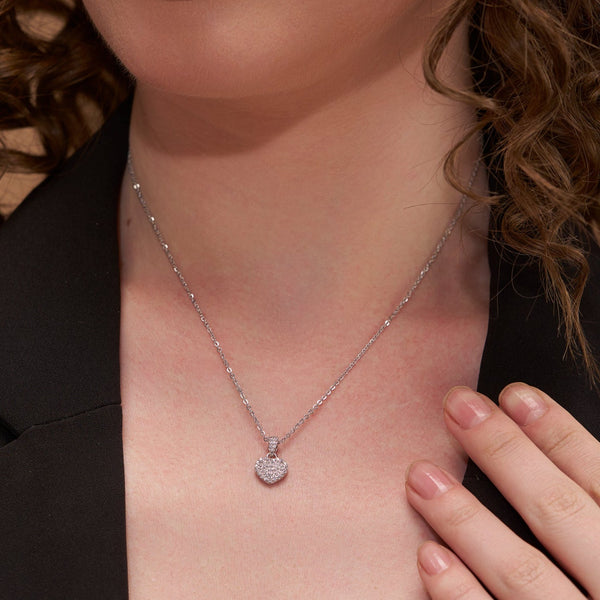 Radiant Pave Heart Necklace