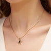 Modern Black Enamel Initial K Necklace